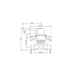Huber Croisette Inbyggnad Stoppkran Krom CS00031321