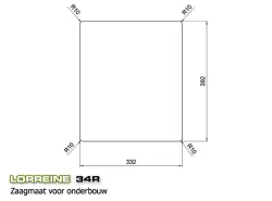 Lorreine 34R Lyx rostfri diskho 34x40cm planmontering undermontering och övermontering 1150178226