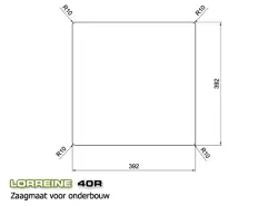 Lorreine 40R Lyxig rostfri diskho 40x40 cm planmontering undermontering och övermontering 1150178227