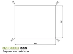 Lorreine 50R Lyx rostfri diskho 50x40 cm planmontering, ovanmontering och undermontering 1150178228