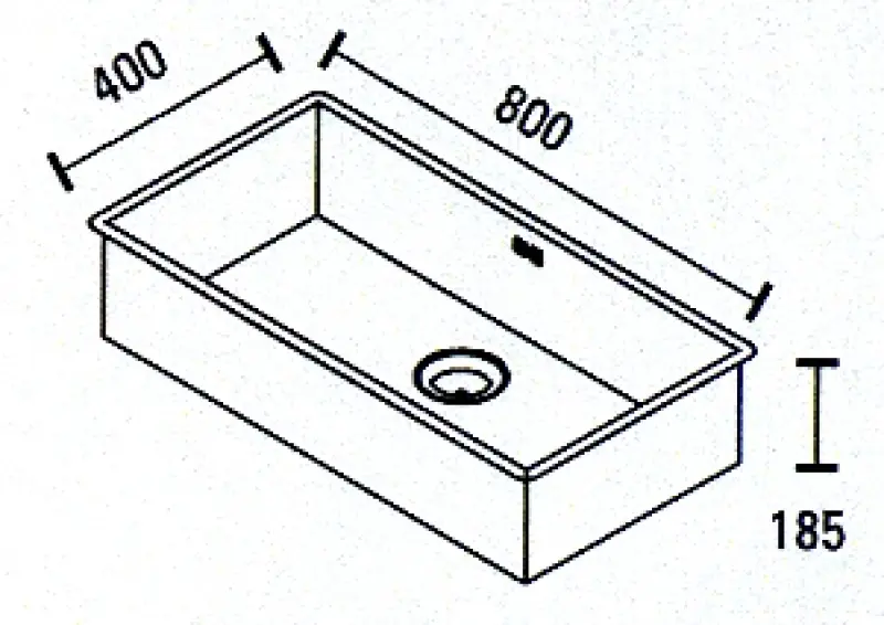 ABK Bingara extra stor diskho i rostfritt stål 80x40cm för planlimning, underlimning och infällning BIN80FVI