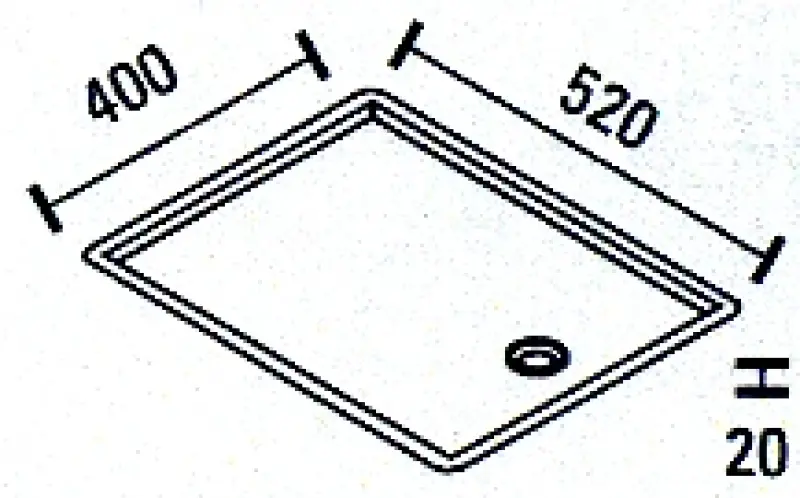 ABK Bingara rostfritt stål diskavrinning 52x40cm planmontering BIN52FVI