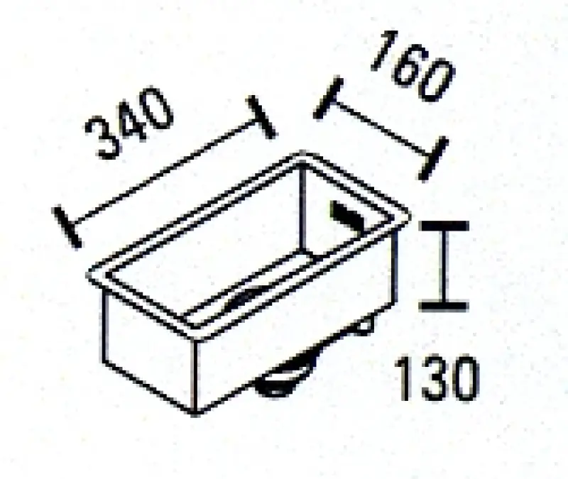 ABK Baronga liten rostfri diskho 16x34 cm för planlimning, undermontering och toppmontering BAR16FVI