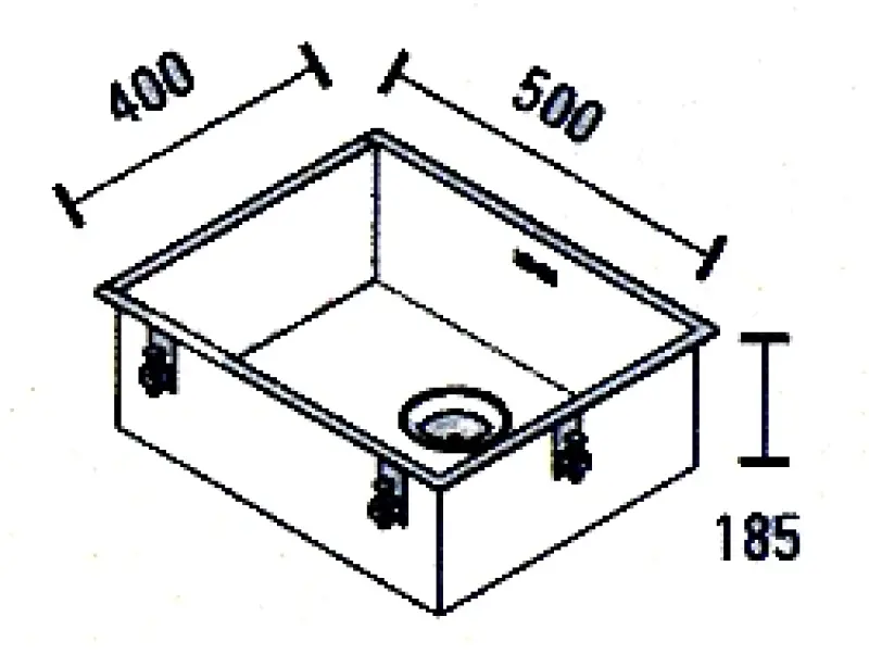 ABK Baronga rostfri diskho 50x40 cm för planlimning, undermontering och övermontering BAR50FVI