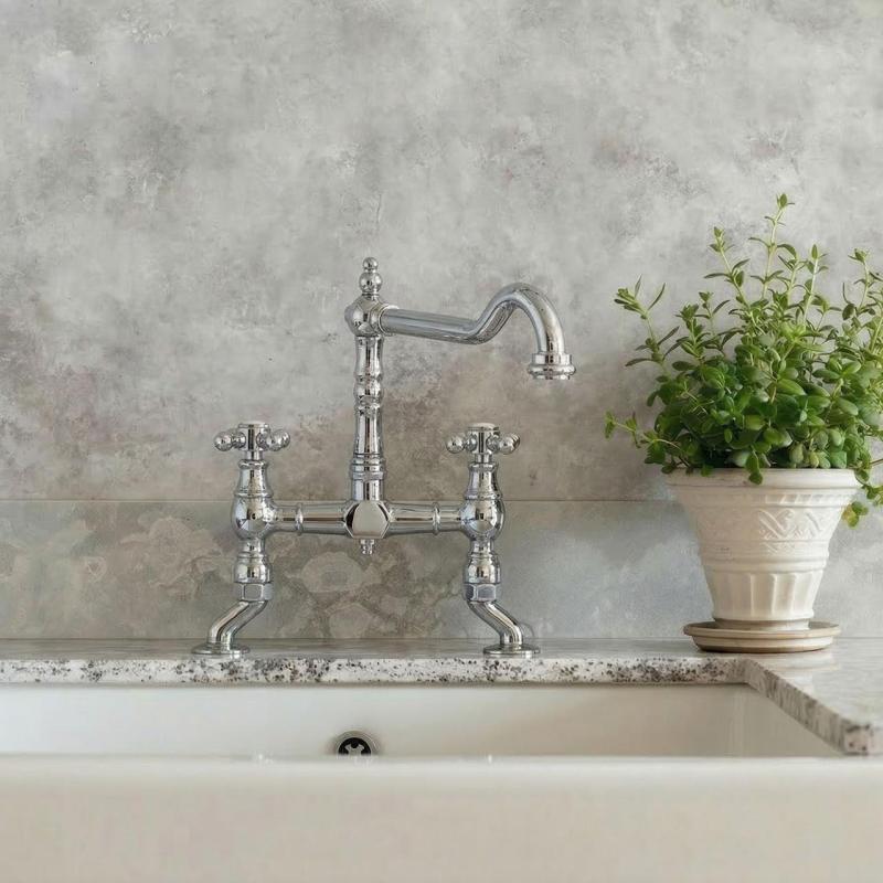 Nostalgisk kökskran rostfritt stål V1979RVSST