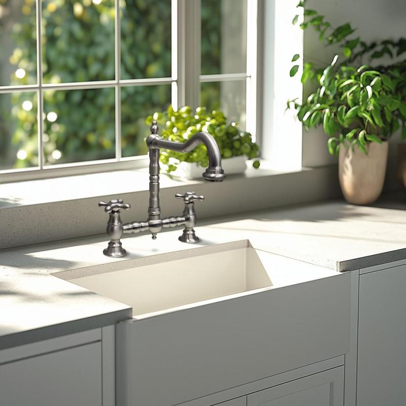 PB Nostalgisk Kökblandare i Rostfritt Stål med Vinkelpip och Stjärnhandtag PBN.RVS.H.ST