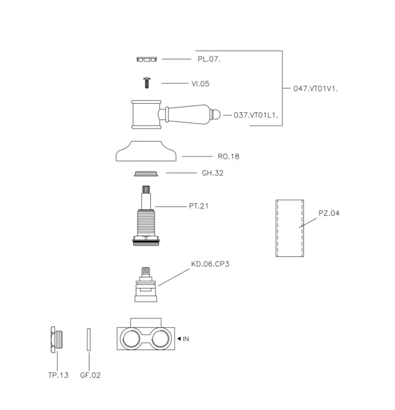 Huber Victorian 3-vägs Omkastare Guld VT0002702G