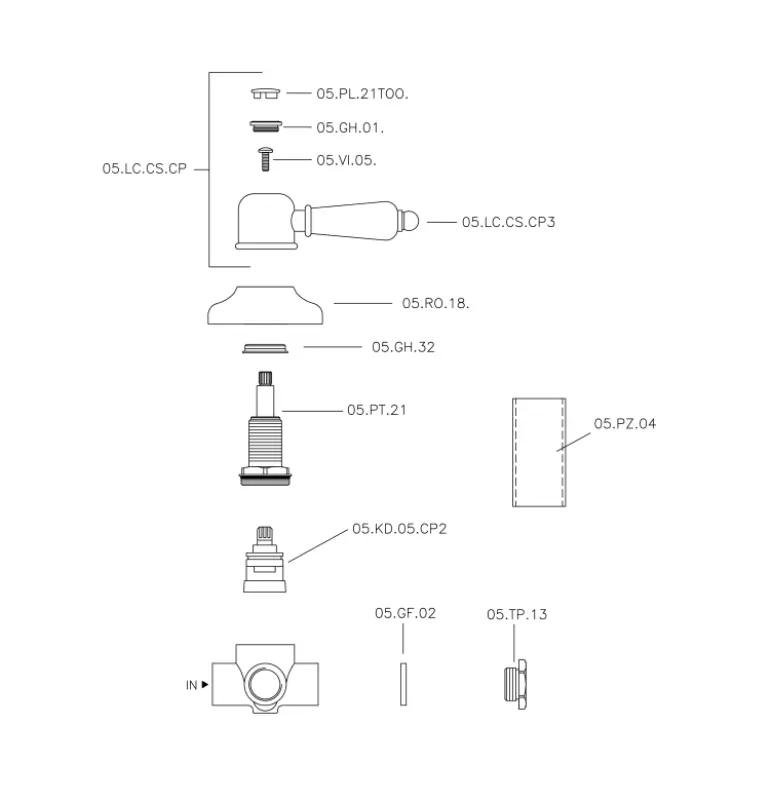 Huber Croisette Omställningskran Brons 1/2 653.CS01H.BA