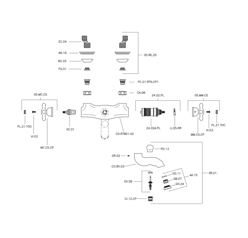 Huber Croisette Badtermostatblandare Brons CST2701027