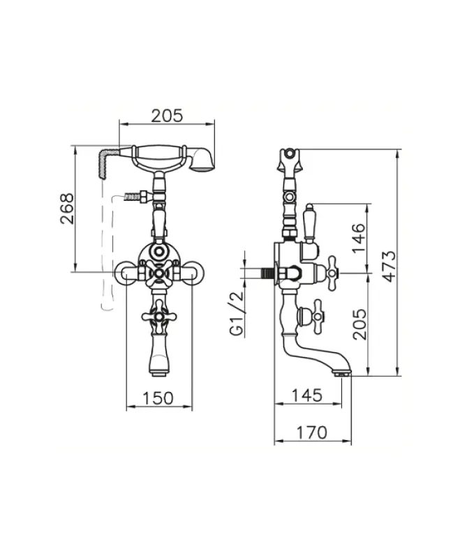 Huber Croisette Badblandare med termostat Brons 198.CS01H.BA
