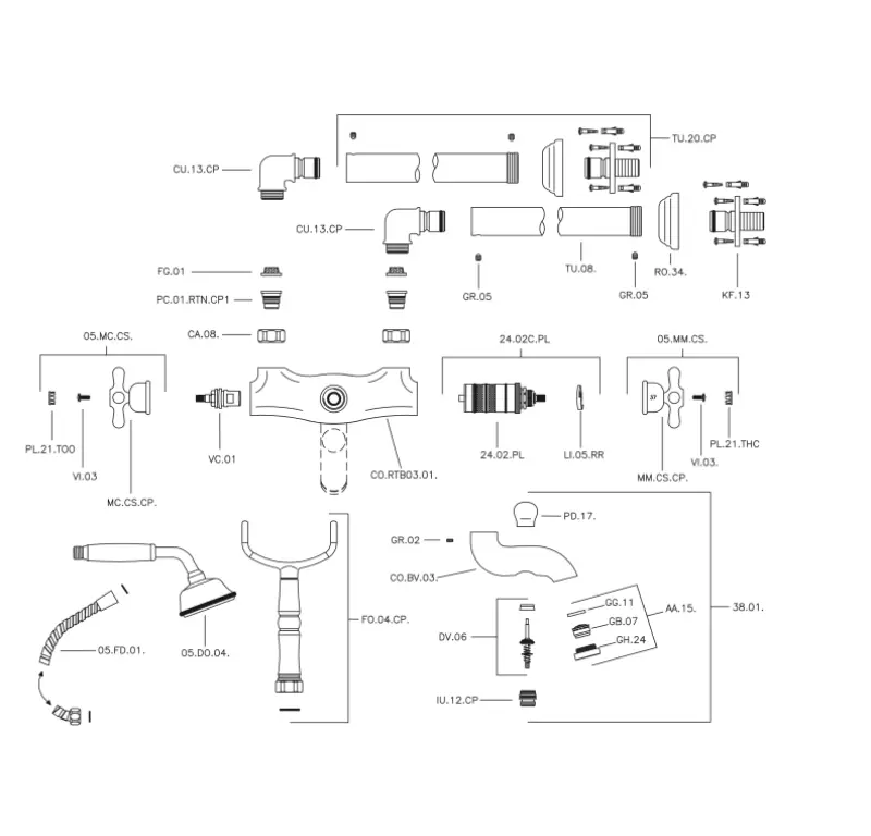 Huber Croisette Badblandare på Pelare Brons CST3901027