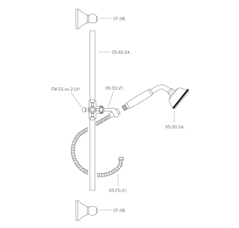 Huber Victorian Glidsstångset Brons 62.03H.BA