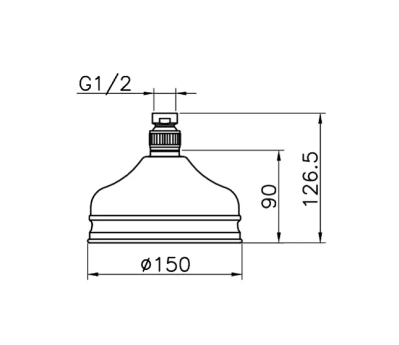 Huber Nostalgisk Regndusch 15 cm Rostfritt Stål 05.SO.01H.AC