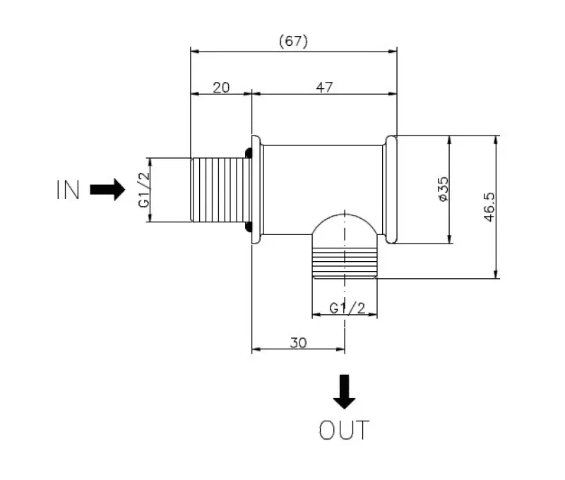 Huber Nostalgisk Väggbågsanslutning 67.04H.AC