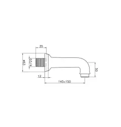 Huber Nostalgisk Badkarspip 3/4 Krom 64.04.CR
