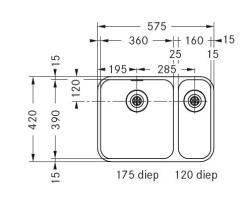 Franke Largo diskho underlimmad LAX 160 BL 122.0257.093