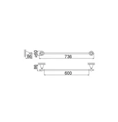 Huber Croisette Klassisk Handdukshängare 60cm Krom 4014.01H.CR