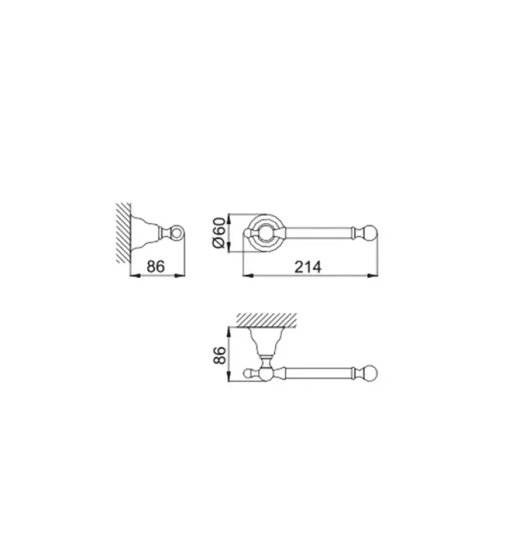 Huber Croisette Klassisk toalettpappershållare Krom 4034.01H.CR