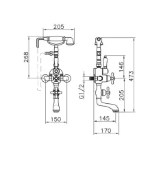 Huber Croisette Badblandare med termostat Krom/Guld 198.CS01H.CA