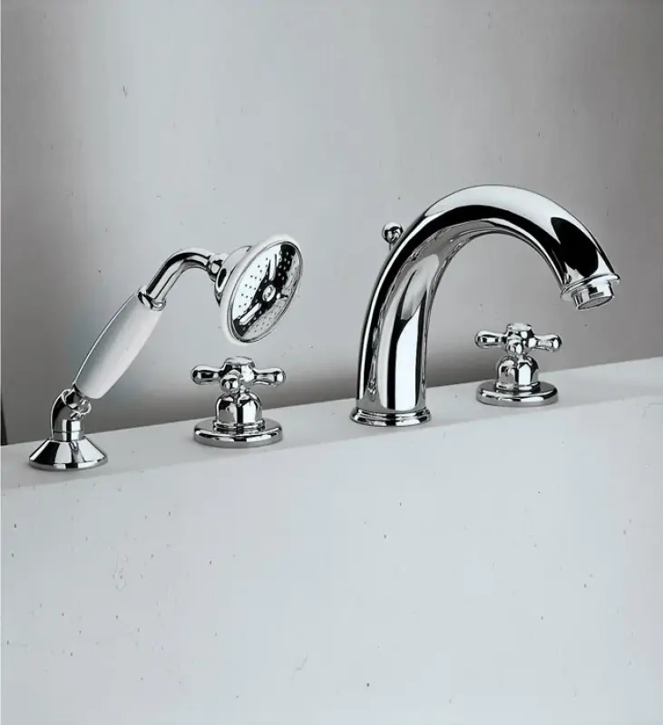 Huber Croisette 4-håls badkarsblandare Termostatisk Guld CST760102G