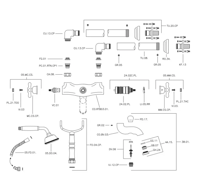 Huber Croisette Badblandare på Pelare Guld CST390102G