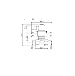 Huber Croisette Inbyggd Stoppkran Krom/Guld CS0003137G