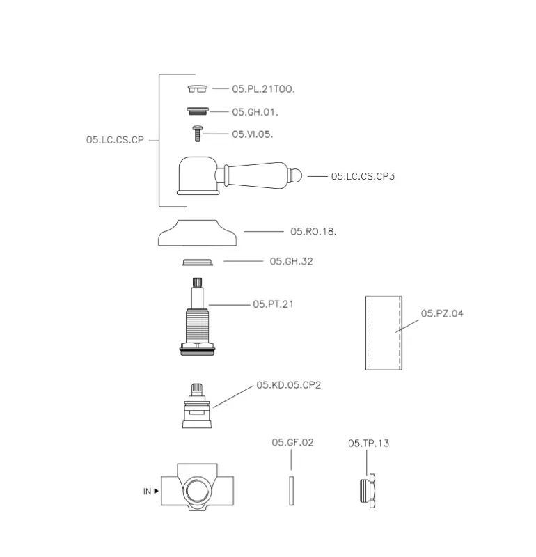Huber Croisette Omställningskran Guld 653.CS01H.AG