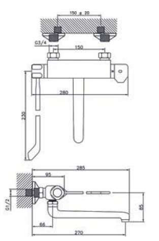 Huber Clinic termostatisk kökskran krom 571.08LCH.CR