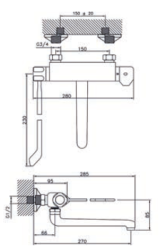 Huber Clinic termostatisk kökskran krom 571.08LCH.CR