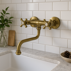 PB Nostalgisk kökskran Classic C väggkran Brons 10.2722