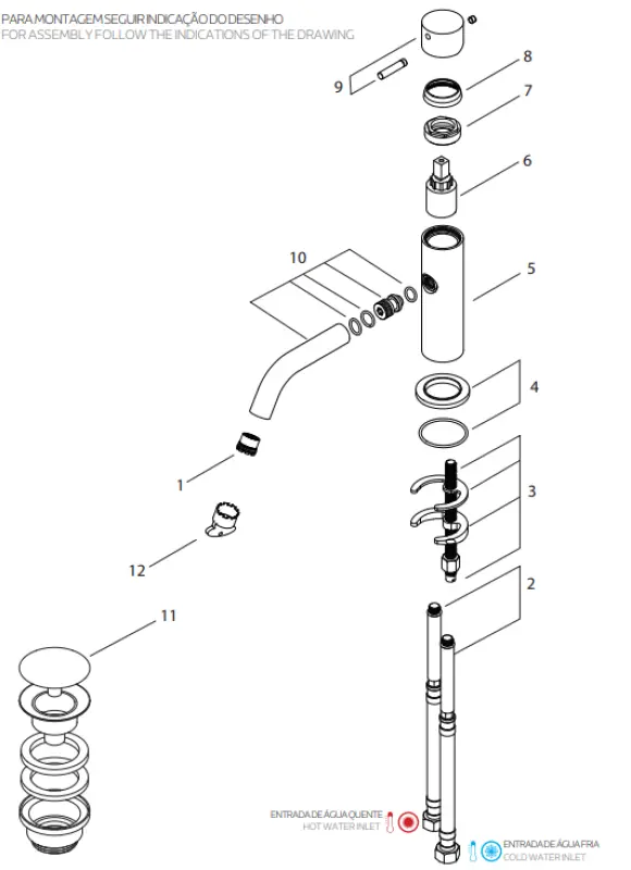 Waterevolution Flow tvättställsblandare krom T11001