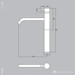 Waterevolution Flow tvättställsblandare för handfat matt vit T115BR