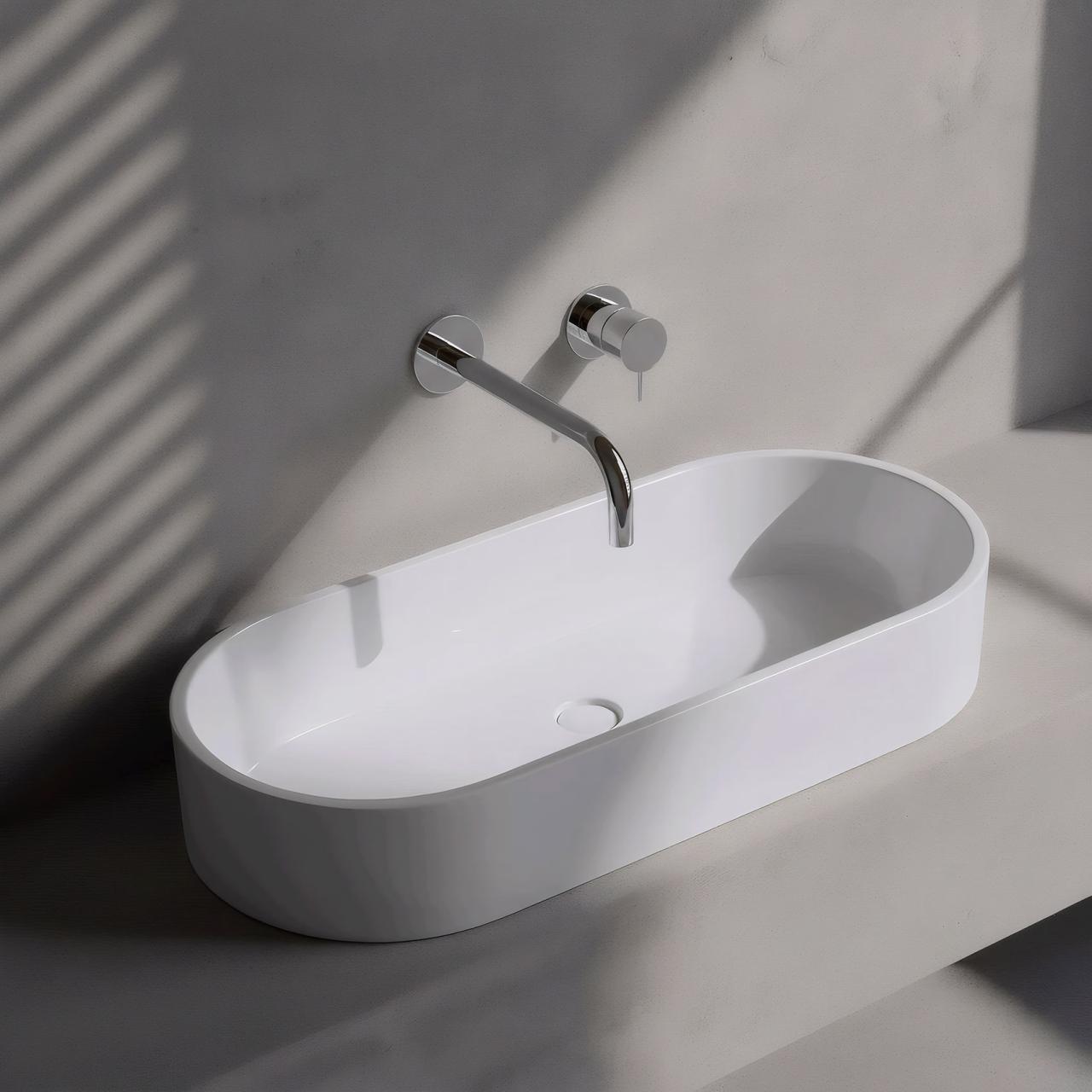 Waterevolution Flow inbyggd tvättställsblandare krom med 25 cm pip T116B01-25
