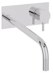 Waterevolution Flow inbyggd tvättställsblandare med täckplatta krom med utloppspip 25 cm T1161B01-25