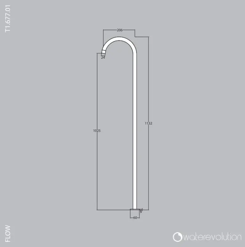 Waterevolution Flow fristående tvättställsblandare med inbyggd blandare krom 1207925242