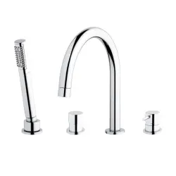 Waterevolution Flow 4-håls badblandare för badkarskantmontering Krom T13801