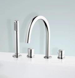 Waterevolution Flow 4-håls badblandare för badkarskantmontering Krom T13801
