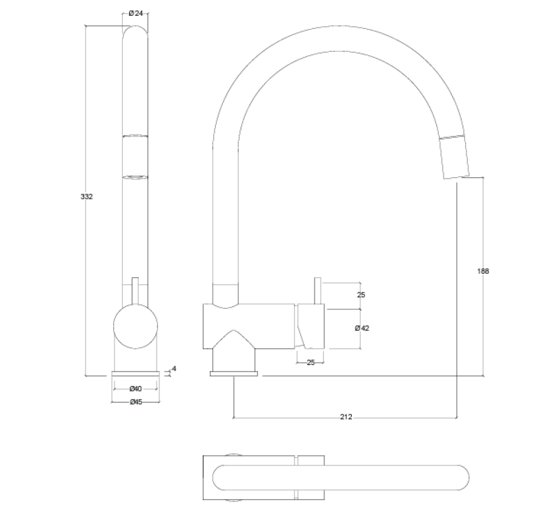 Waterevolution Flow köksblandare krom med utdragbar pip T15501
