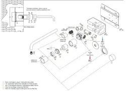 Waterevolution Flow inbyggd tvättställsblandare med täckplatta matt vit med utloppspip 25 cm T1161BBR-25