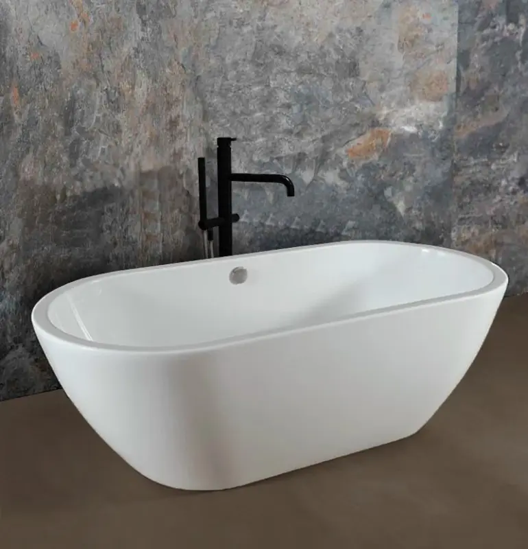 Waterevolution Flow fristående badkarblandare med handdusch matt svart T133PR