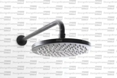 Waterevolution Flow huvuddusch 200 mm med vägganslutning matt svart T1641PR