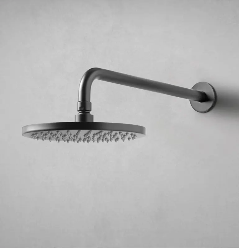 Waterevolution Flow huvuddusch 200 mm med vägganslutning matt svart T1641PR