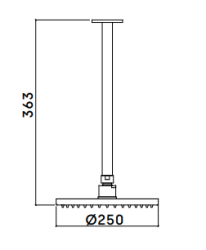 Waterevolution Flow takdusch 200mm med takanslutning matt vit T1642BR