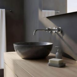 Waterevolution Flow 3-håls inbyggd tvättställsblandare krom med utloppspip 25 cm 1208511212