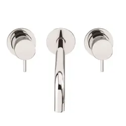 Waterevolution Flow 3-håls inbyggd tvättställsblandare krom med utloppspip 25 cm 1208511212