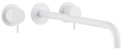 Waterevolution Flow 3-håls inbyggd tvättställsblandare matt vit med utloppspip 25 T1163FBR-25