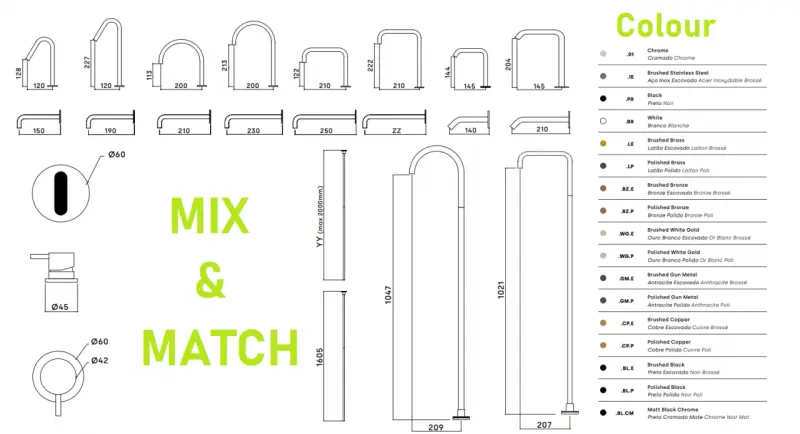 Waterrevolution Flow 2-håls tvättställsblandare krom med liten V 120mm pip T1121V01