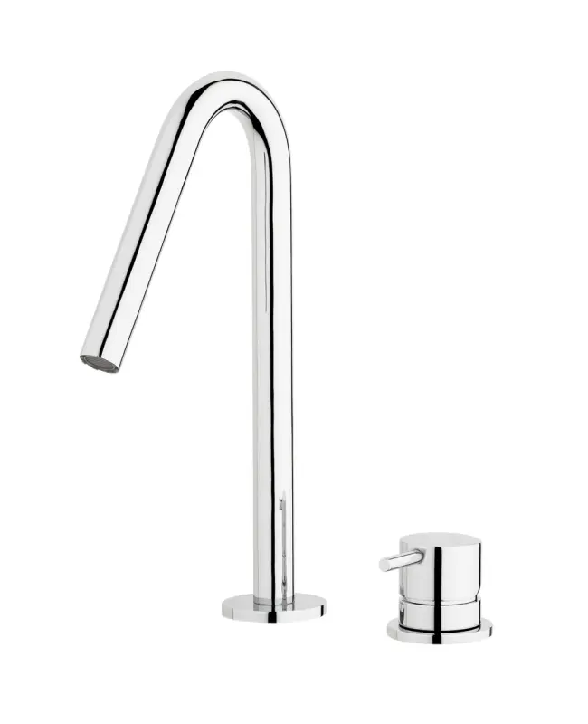 Waterevolution Flow 2-håls tvättställsblandare matt svart med liten V 120mm pip T1121VPR