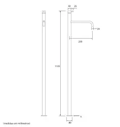 Waterevolution Flow fristående tvättställsblandare krom T11301