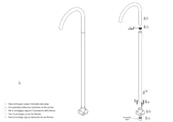 Waterevolution Flow fristående tvättställsblandare pip matt vit T1677BR